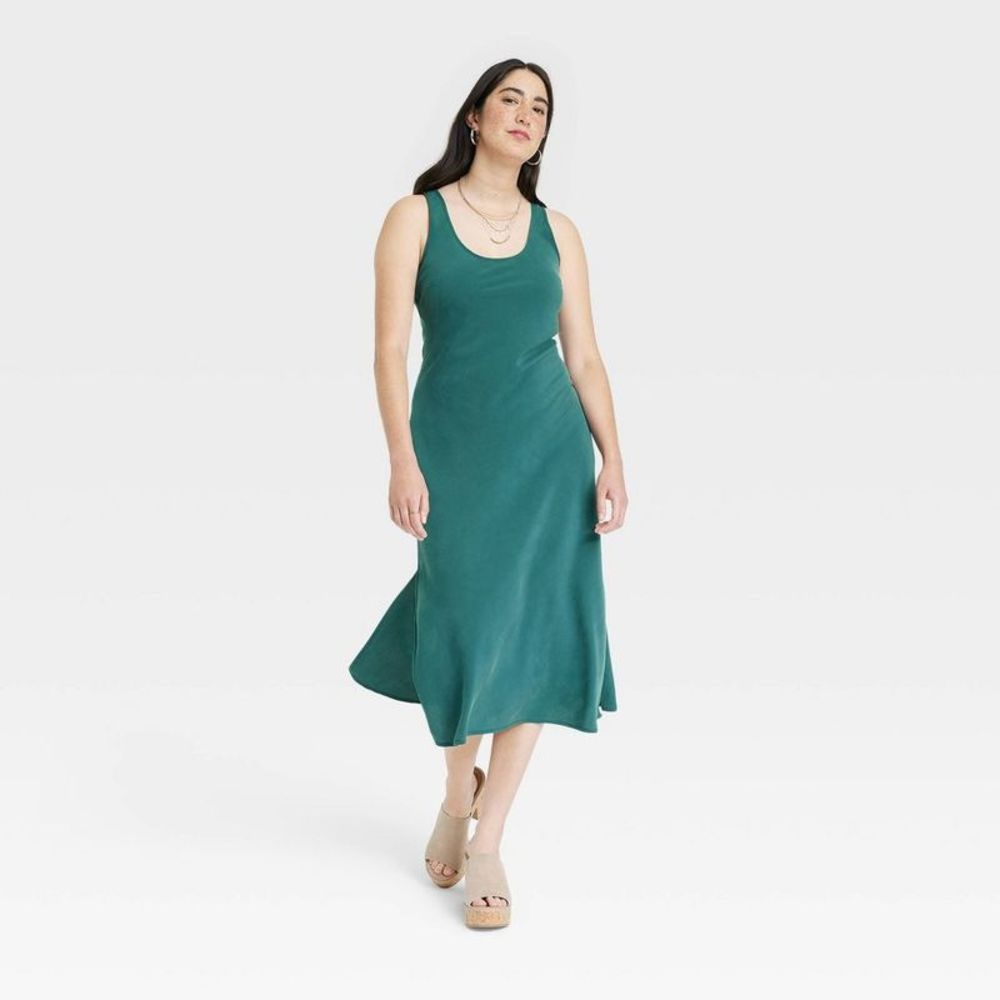 Women's Midi Slip Dress - Universal Thread Green XS